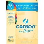 Pochette papier dessin - canson - mi - teinte - a3 - 160g - 8 feuilles - couleurs vives
