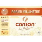 Pochette papier millimtr - canson - a4 - 90g - 12 feuilles - couleur bistre