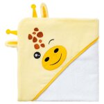 Cape de bain b�b� ludique girafe - sortie de bain b�b� 75x75 cm
