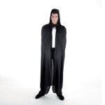 Cape capuche en tissu noir 190 cm - mixte - adulte