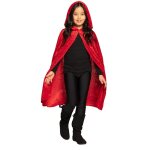 Cape  capuche velours rouge enfant