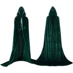 Cape  capuchon longue velvet adulte unisexe dguisement costume halloween - vert - taille l