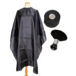 Cape de coupe de cheveux professionnelle inf - pure black - avec brosse plumeau et bandes de cou douces ...