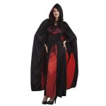 Cape luxe reversible rouge et noire - boland - 170 cm - polyester - capuche