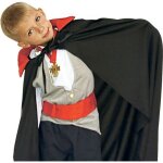 Cape de vampire pour enfant - fiestas guirca - noir - col rouge brillant - 90 cm - halloween