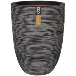 Capi europe pot de fleurs �l�gant bas nature rib - 46x58 cm - anthracite
