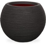 Capi europe pot de fleurs rond nature rib - 40x32 cm - noir
