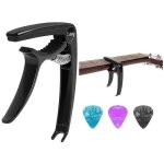 Capodastre de guitare capo noir pince accordeur métal professionnel + 3 mediator Capodastre de guitare capo noir pince accordeur métal professionnel + 3 mediator