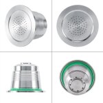 Capsule de caf� r�utilisable en acier inoxydable pour machine nespresso - mati�re: inox - forme: cylindrique ...