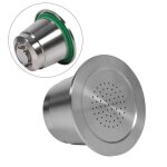 Capsule de caf� r�utilisable rechargeable dacier inoxydable compatible pour la machine de caf� de nespresso ...