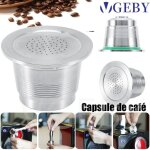 Capsule de caf� r�utilisable capsule rechargeable en acier inoxydable compatible pour la machine de caf� ...