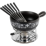 Caquelon  fondue - generic - 32316 - terre cuite - 6 personnes - noir