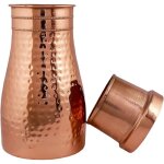 Carafe en cuivre martel� - zgeer - design martel� fait main - cuivre massif pur - capacit� 1000 ml