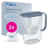 Carafe filtrante brita - style essential bleu min�ral - capacit� 24l dont 14l deau filtr�e - 2 filtres ...