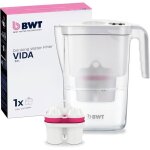 Carafe filtrante bwt vida blanche 26l + cartouche le calcaire le chlore le plomb et le cuivre enrichit ...