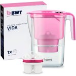 Carafe filtrante bwt vida rose 26l ? cartouche fournie filtrant le calcaire le chlore le plomb et le ...