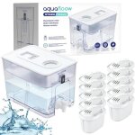 Carafe filtrante distributeur deau filtr�e aquafloow - inclus 10 cartouche filtrante aquafloow