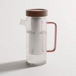 Carafe filtrante verre 15l rechargeable �cologique + charbon actif 75g