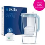 Carafe filtrante en verre brita - model one bleue - capacit 25l dont 15l deau filtre - 1 cartouche ...