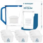 Carafe filtrante wessper d3 slim aquamax bleue 27l + 10 cartouche filtrante aquamax - parfait pour la ...