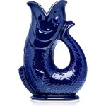 Carafe glouglou gluggle en forme de poisson vase pichet bleu cobalt fonc trs grand pichet 15 litre ...