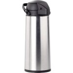 Carafe isotherme  pompe - rosenstein & sohne - 1, 9 l - gris - acier inoxydable, verre renforc, plastique ...