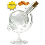 Carafe mappemonde en verre avec pied et son bouchon en liège Carafe mappemonde en verre avec pied et son bouchon en liège