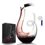 Carafe  vin par nutriups carafe  vin en verre de cristal arateur de vin rouge de 1. 4 l (brosse de ...