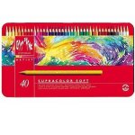 Crayons de couleur aquarellables - caran dache - supracolor - 40 couleurs - multi rouge - professionnel ...