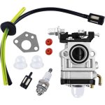 Carburateur pour moteur de d�broussailleuse 52cc 49cc 43cc kit carbu avec joint tuyau bougie dallumage ...
