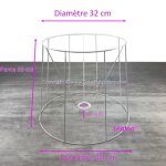 Carcasse abat - jour - lealoo - cone 40 cm - 8 branches - epoxy anticorrosion - e27