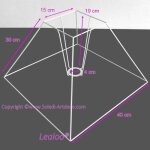 Carcasse abat - jour - lealoo - pyramide 40x15x30 cm - epoxy anticorrosion - douille e27 - 4 branches ...
