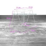 Carcasse abat - jour rectangle haut 30 cm armature rectangulaire 4 branches en epoxy anticorrosion pour ...