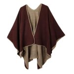 Cardigan femmes hiver pulls tricot foulard de poncho en laine mlange cachemire de couleur longue cape ...