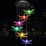 Carillon olien solaire - multicolore - led - dcoration de jardin - cadeau fte des mres