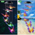 Carillons oliens solaires papillon pour lumires solaires extrieures dcoration extrieure suspendue ...