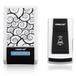 Carillon sonnette porte sans fil 315mhz led 36 m�lodies t�l�commande �tanche - noir et blanc