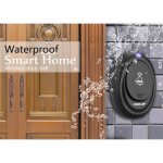 Carillon sonnette porte sans fil 315mhz led 36 tones m�lodies t�l�commande �tanche waterproof - noir
