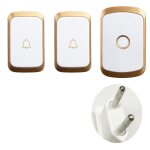 Carillon sonnette sans fil 300m - récepteur plugin + 2 Émetteurs dor Carillon sonnette sans fil 300m - récepteur plugin + 2 Émetteurs dor