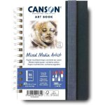 Carnet - canson - art book mix media - 28 feuilles - 14. 8 x 21 cm - papier � dessin polyvalent
