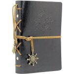 Carnet de notes page blanches de couverture de style vintage couverture en pu cuir avec breloques r�tro ...