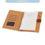 Carnet de notes rechargeable classeur a5 6 anneaux en cuir pu fermeture magn�tique avec 80 feuilles de ...