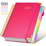 Carnet � spirale � couverture rigide avec intercalaires amovibles 300 pages couverture en cuir 5 mati�res ...