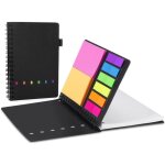 Carnet � spirale avec notes autocollantes - vetobiol - 15x11 cm - couverture kraft - noir - 270 feuilles ...