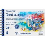 Carnet de voyage - aquarelle - spirales - 14x22 cm - 25 feuilles - 300g - aquapad - clairefontaine