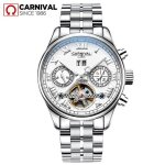 Carnival marque montre homme - montre mcanique automatique - lumineux - tanche - acier inoxydable - ...