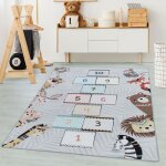 Carpetsale24 tapis enfant tapis dveil tapis la marelle color gris 100x150 cm tapis chambre enfant tapis ...