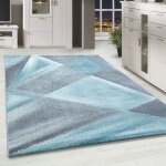 Carpetsale24 tapis de salon design moderne � poils courts design abstrait bleu tapis 80x150 cm tapis ...