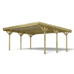 Carport 2 voitures en bois trait 296 m - jean