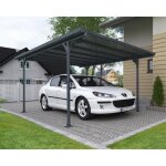 Carport en aluminium verona 5000 - chalet & jardin - gris - polycarbonate double paroi - résistant Carport en aluminium verona 5000 - chalet & jardin - gris - polycarbonate double paroi - résistant